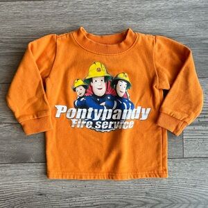 Fireman Sam Pontypandy Toddler Boy Orange Long Sleeve Crewneck Sweatshirt 2T